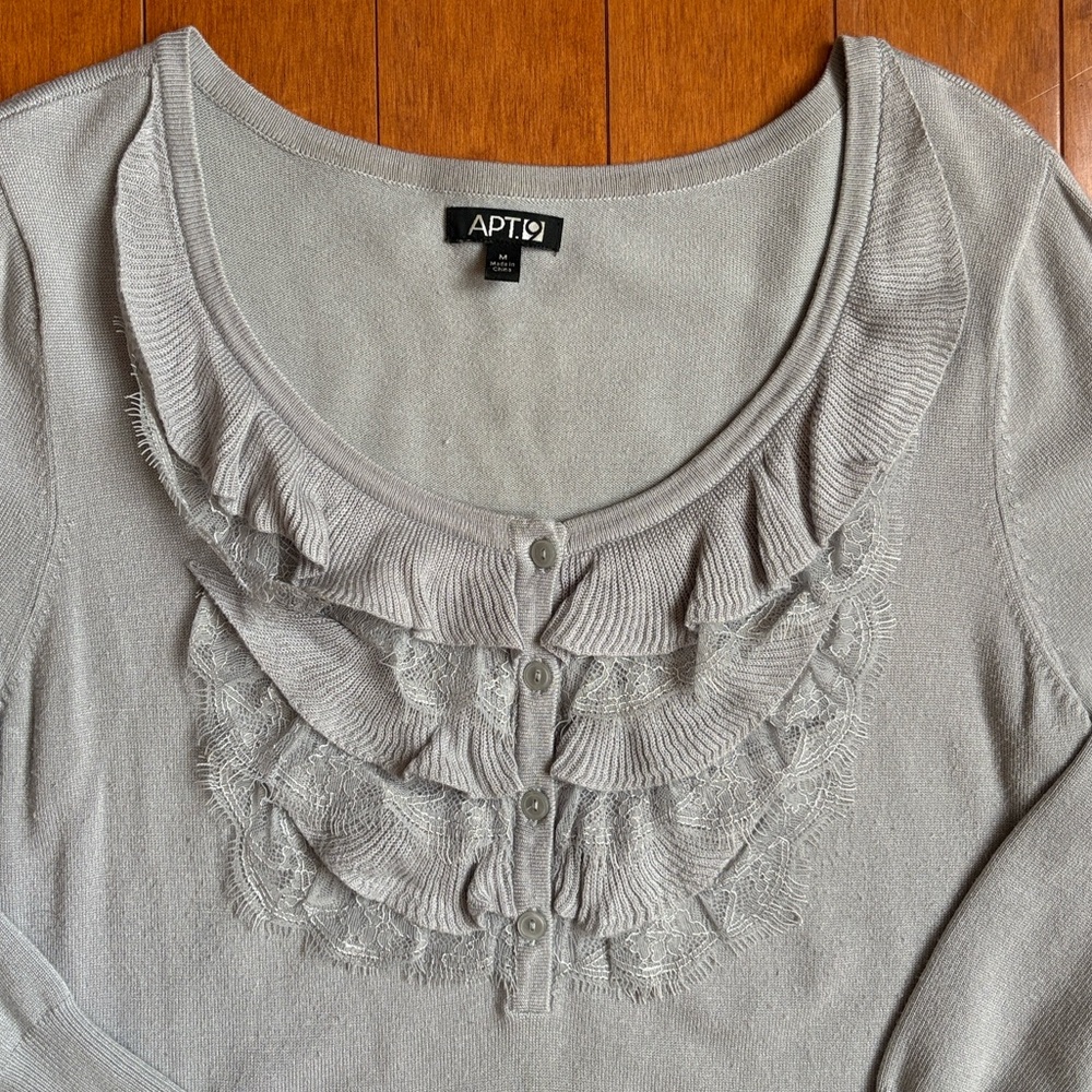 Apt. 9 Ruffle Front Sweater - Picture 2 of 2